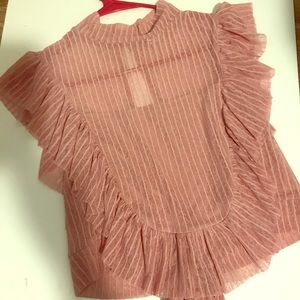 Pink, Ruffle women’s top size L